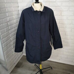 Mona Lisa Sport by Fenelli Ladies Size 16.5 Navy w/ Beige Lined Jacket